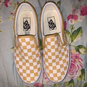 Yellow Checkered Slip-on Vans